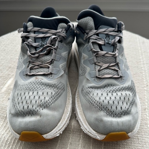 Hoka One One Gray and White Athletic Shoes main image 7